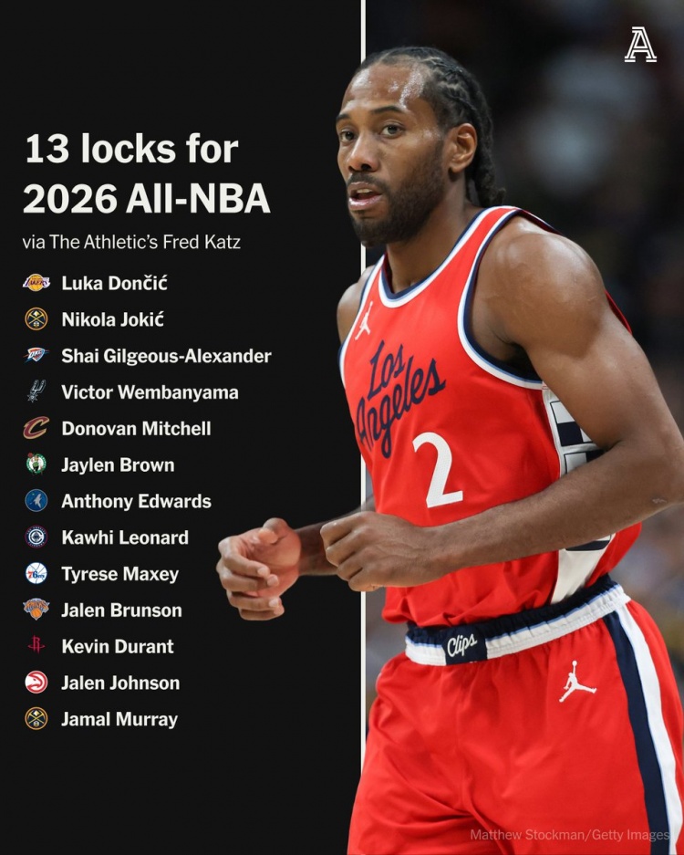 不再分位置!TA记者选13位最佳阵容候选人 小卡/KD/穆雷在列